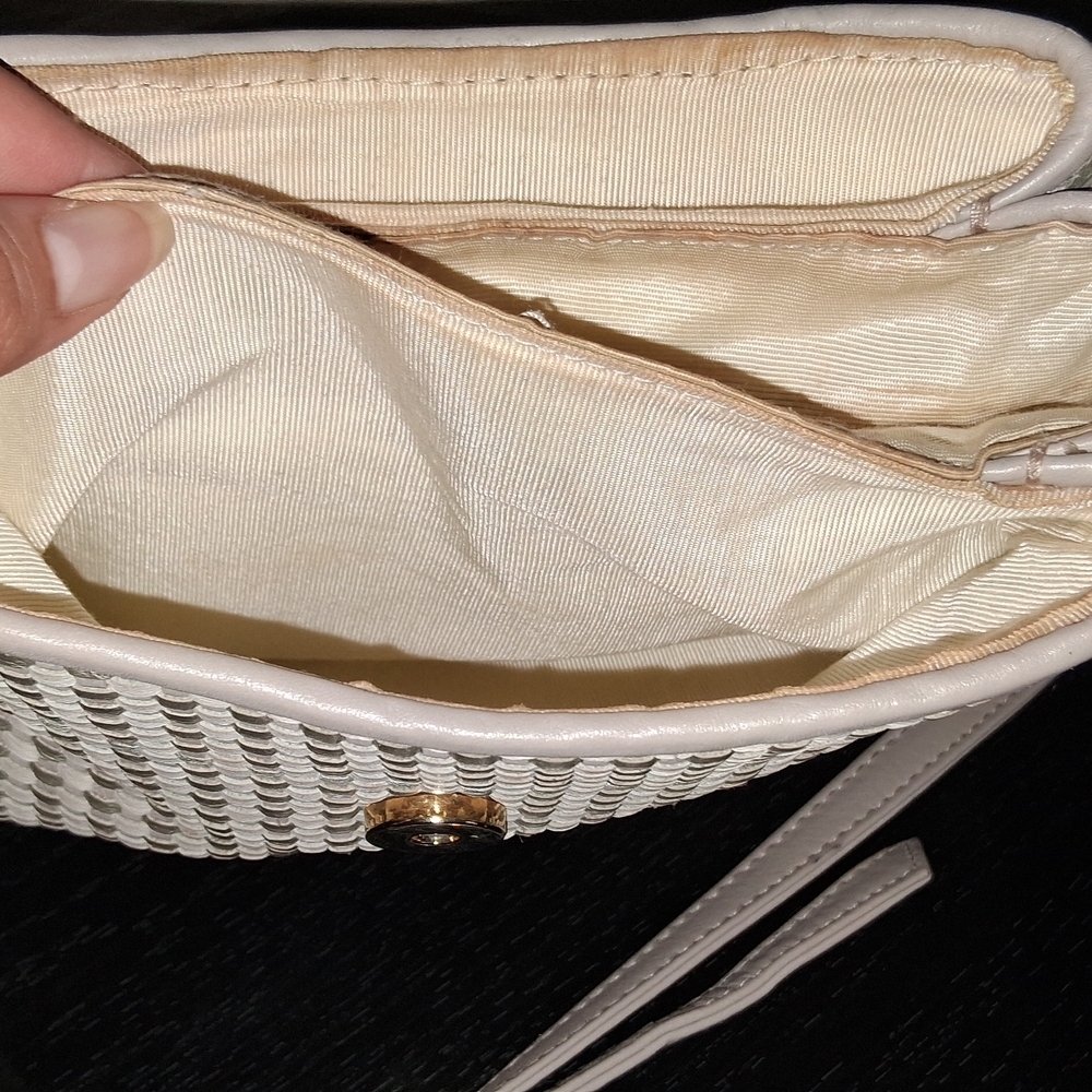 GANSON Chic Cream and Gray  Woven Women's Backpack - Picture 16 of 16